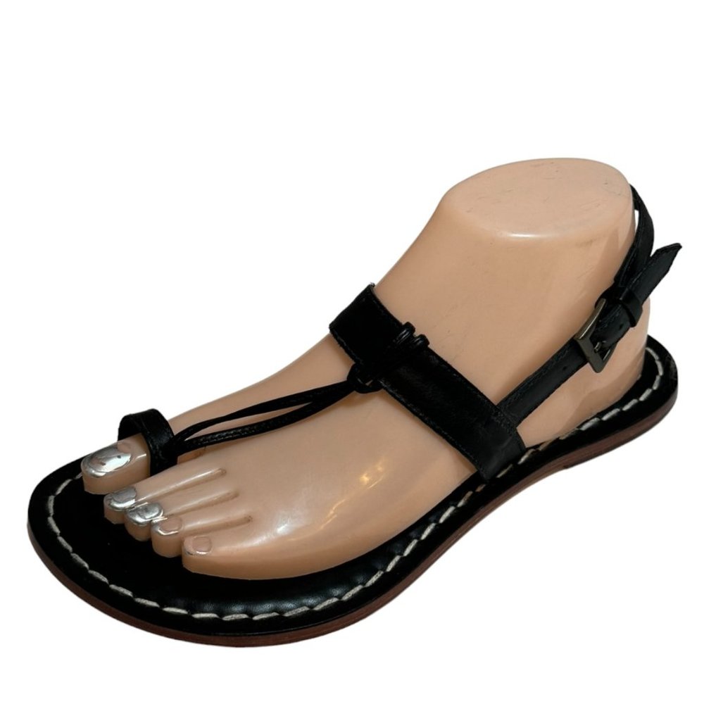 NEW Bernardo Maverick Sling Back Toe Ring Black Sandal 8 Women Anthropologie